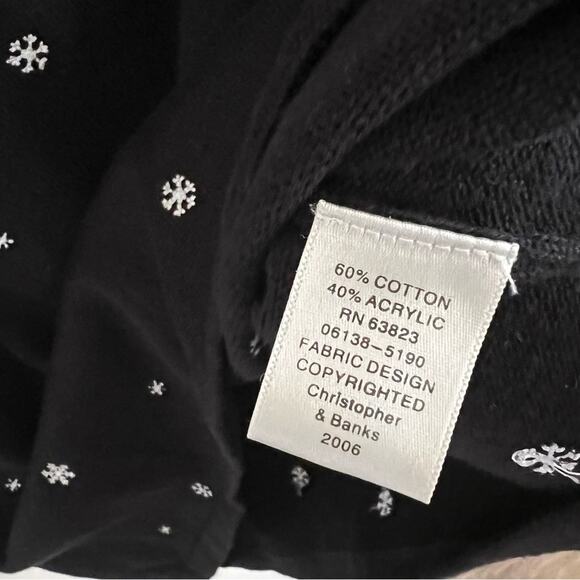 SET of black knit snowflake cardigan sweater and tank top from Christopher&Banks - Picture 5 of 8